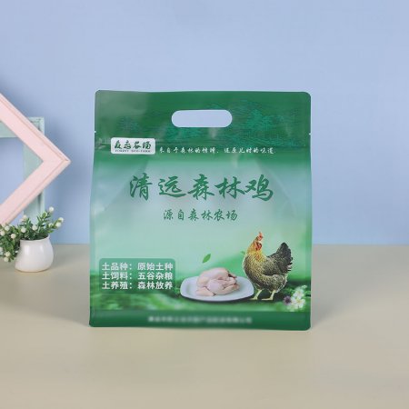 清远森林鸡土饲料包装袋定制 塑料磨砂八边封袋自立袋