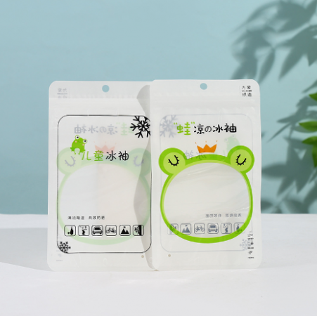 儿童冰袖包装袋卡通高档亮膜透明防尘通用收纳袋冰丝袖套自封袋