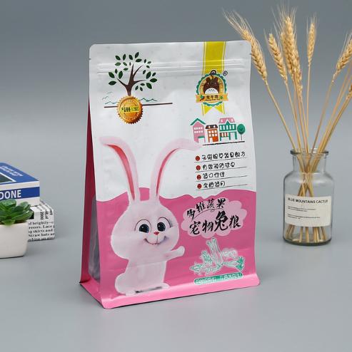 铝箔兔粮自立自封定制 彩印宠物食品八边封包装袋