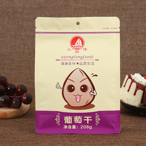葡萄干八边封铝箔包装袋牛皮纸自立自封袋