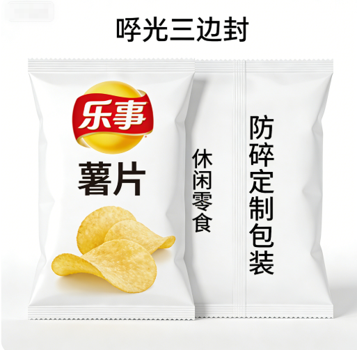 大牌薯片包装袋 食品级哑光三边封 休闲零食防碎定制包装袋