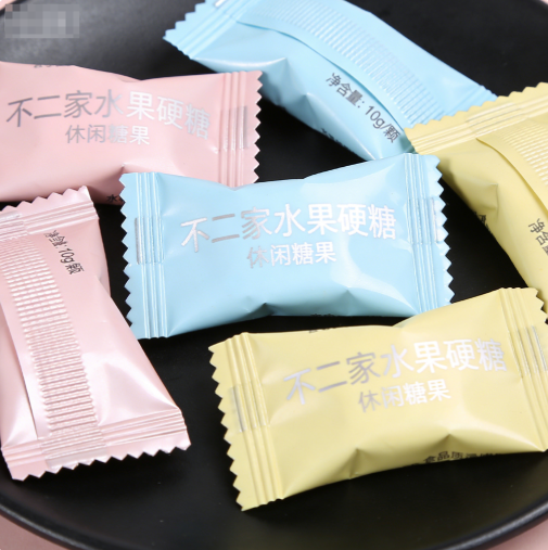 大牌风水果硬糖包装袋 食品级铝箔 马卡龙色系 休闲糖果定制独立包装