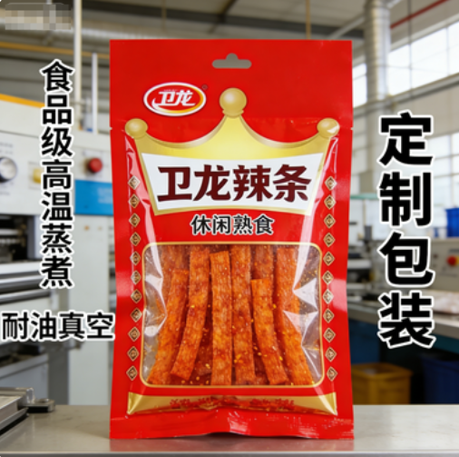 卫龙国潮大牌辣条包装袋 食品级高温蒸煮 耐油真空 休闲熟食定制包装