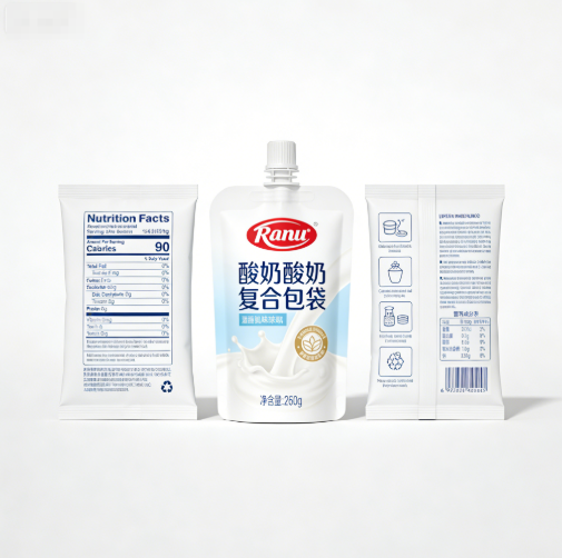 酸奶复合包装袋 无菌扁平袋 低温保鲜乳品包装定制