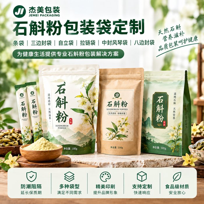 石斛粉包装袋定制｜石斛粉铝箔袋、复合