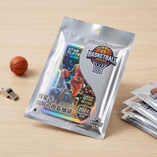 球星卡阴阳镀铝盲袋定制 收藏卡牌半透明
