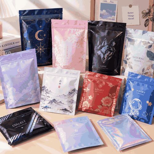卡牌对折自封包装袋定制 多卡组合套装卡