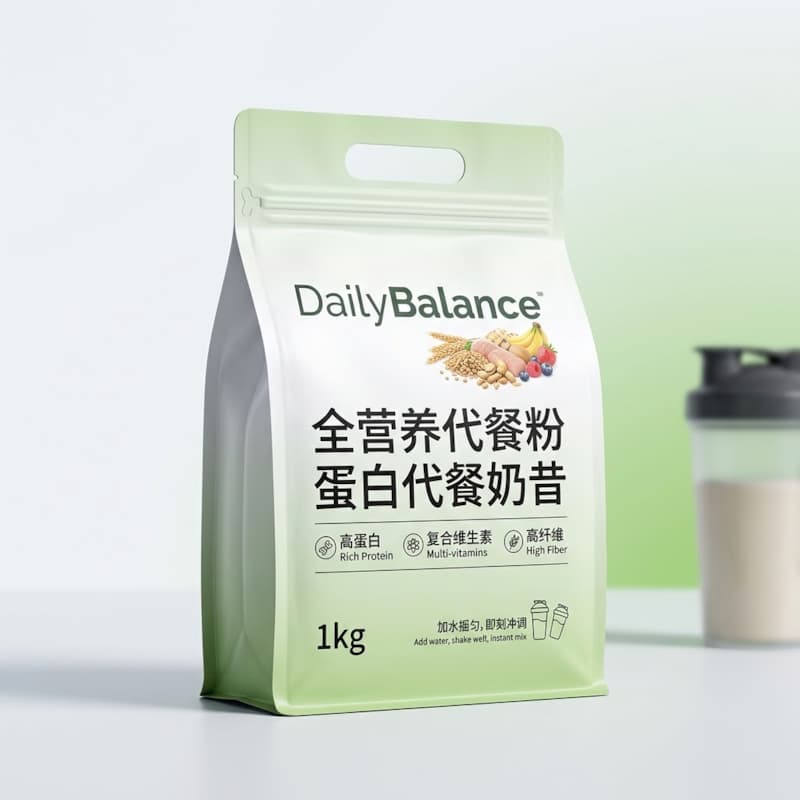 摇摇乐代餐粉八边封拉链袋 蛋白代餐奶昔大容量防潮密封袋