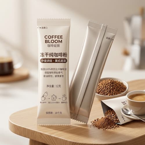 冻干速溶咖啡小条包背封袋 美式纯咖啡粉高阻隔易撕包装袋