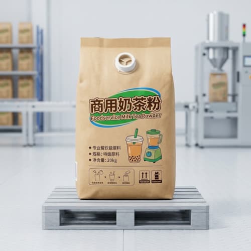 20kg商用奶茶粉/植脂末方底阀口袋 自动灌