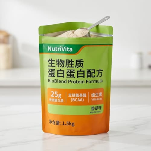 广口大容积蛋白粉替换装自立袋 替代塑料桶减塑防潮大口拉链袋