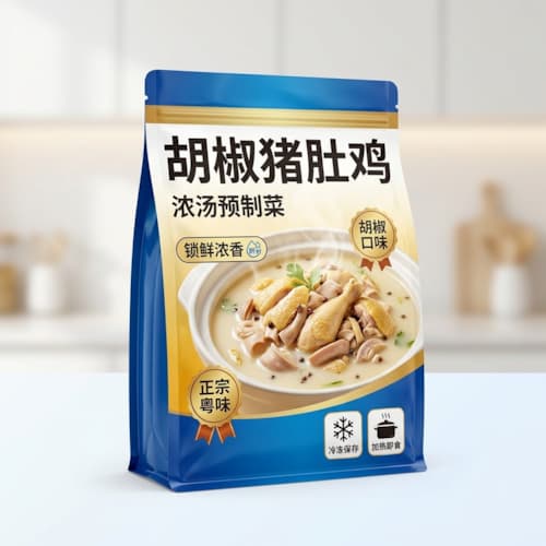 猪肚鸡冷冻预制菜袋 浓汤预制菜耐低温防渗漏铝箔复合袋