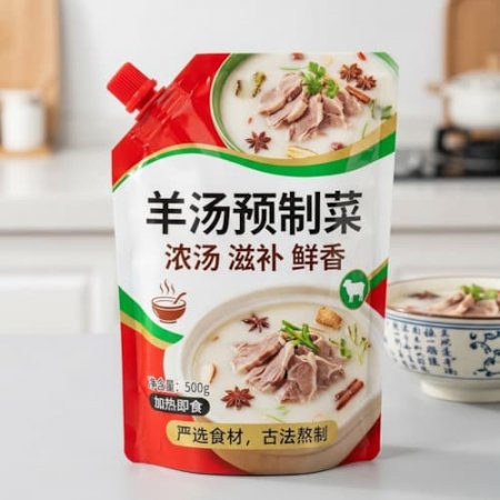 羊汤预制菜自立吸嘴袋 浓汤预制菜便携防漏自立吸嘴复合袋