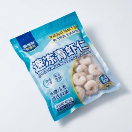 速冻虾仁三边封真空袋 冷冻半成品耐低温抗撕裂包装袋