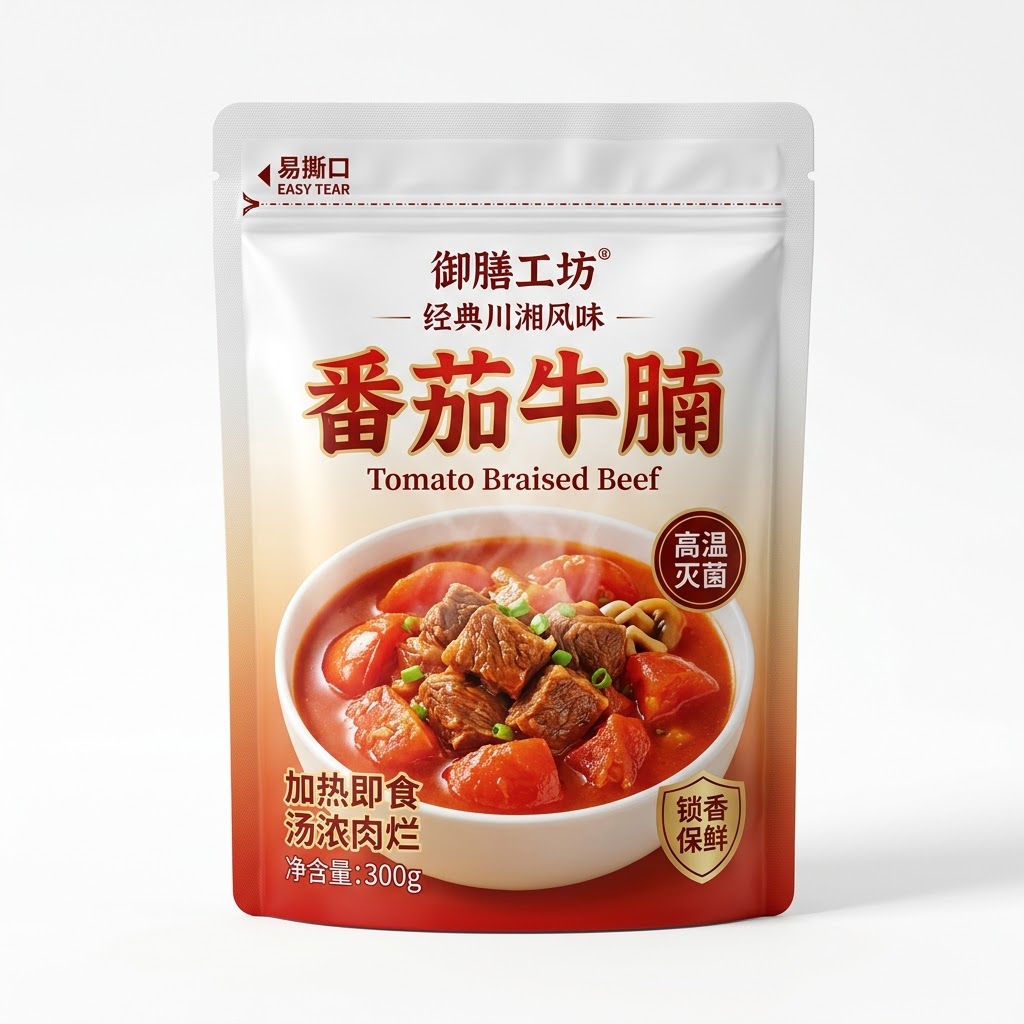 外卖料理包三边封包装袋 快餐商用料理包耐油易撕真空袋