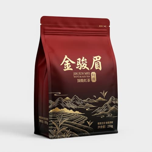 金骏眉茶叶包装袋_铝箔小泡袋自立袋厂家_密封红茶袋定做
