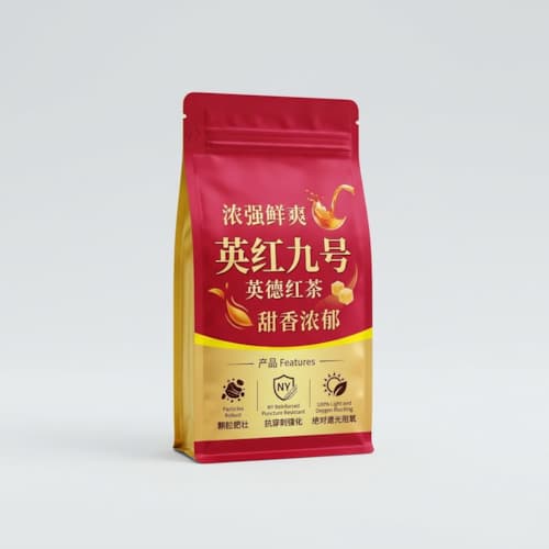 英红九号茶叶包装袋_铝箔小泡袋八边封袋厂家_食品级红茶袋定做