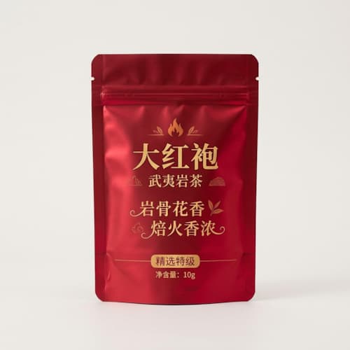 大红袍岩茶茶叶包装袋_小泡袋自立镀铝袋厂家_避光岩茶包装定做