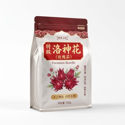 洛神花玫瑰茄包装袋_八边封自立铝箔袋厂家_密封花草茶袋彩印定制