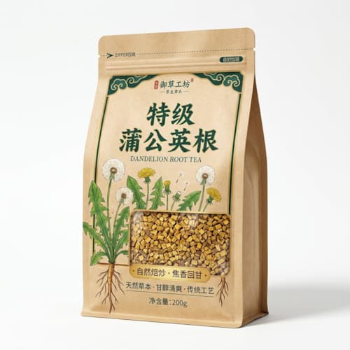 蒲公英根包装袋_牛皮纸开窗自立袋厂家_密封花草茶包装袋彩印定制