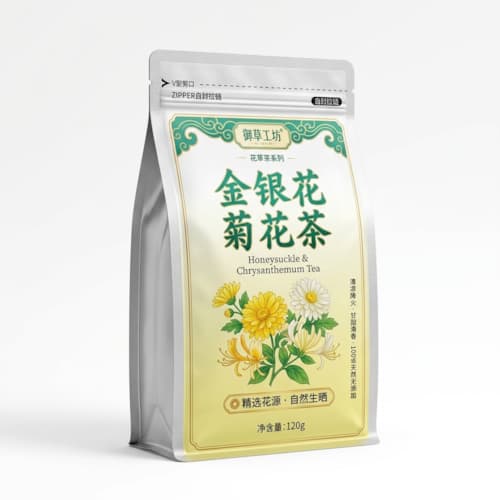 金银花菊花花草茶包装袋_镀铝自封袋三边封袋厂家_密封花草茶包装定制