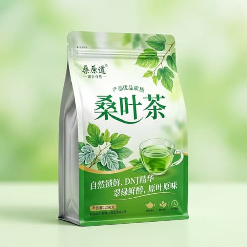 桑叶茶包装袋_三边封复合铝箔袋厂家_防潮避光花草茶袋彩印定做