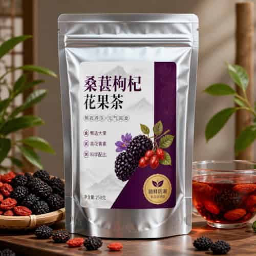 桑葚枸杞花果茶包装袋 自立铝箔袋自封袋 防潮组合果茶袋定制