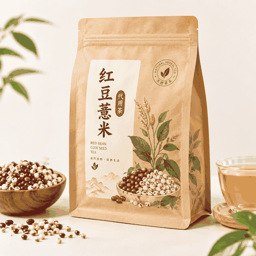 红豆薏米代用茶包装袋 八边封牛皮纸自封袋 防潮草本茶袋彩印定做