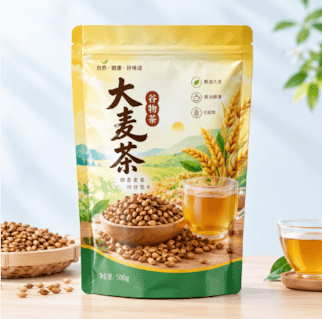 大麦代用茶包装袋 自立镀铝复合袋拉链袋 食品级谷物茶包装彩印定做