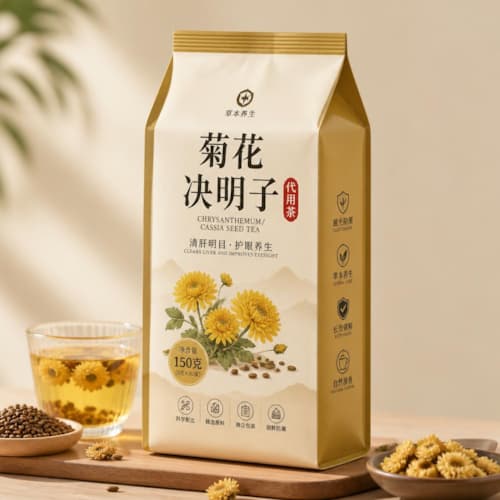 菊花决明子代用茶包装袋 八边封自立铝箔袋 避光草本养生茶袋定制
