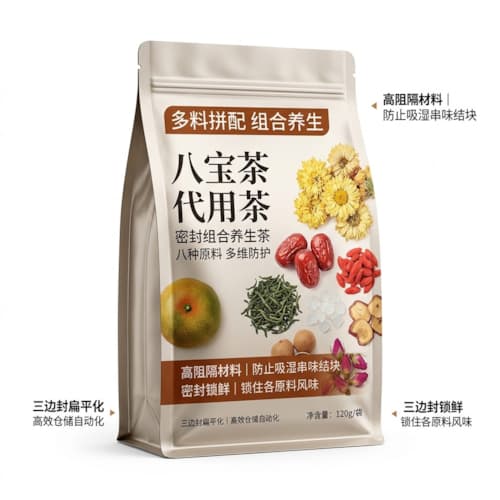 八宝茶代用茶包装袋 八边封铝复合袋 密封组合养生茶袋定制