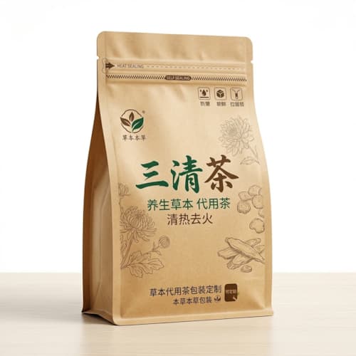 三清茶养生茶包装袋 牛皮纸自封袋复合袋 防潮草本代用茶包装定制