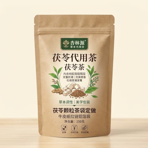 茯苓代用茶包装袋 牛皮纸拉链袋铝箔袋 防潮草本茶包装定制