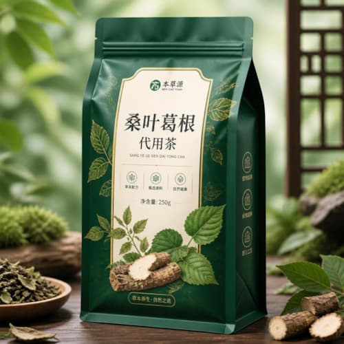 桑叶葛根代用茶包装袋 八边封自立铝箔袋 密封养生茶包装定制