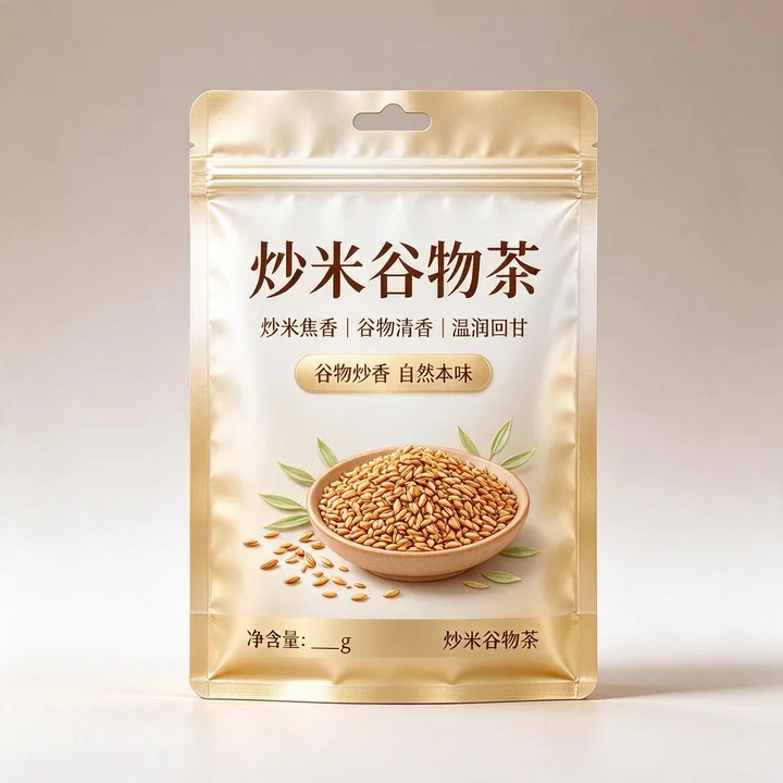 炒米谷物茶包装袋 三边封铝箔自封袋 避光炒米茶包装袋定制