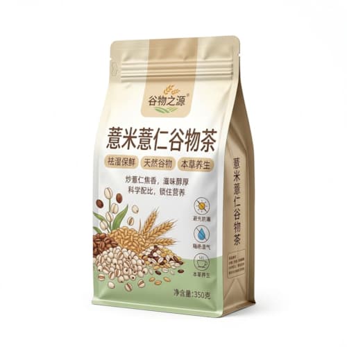 薏米薏仁谷物茶包装袋 自立八边封铝箔袋 防潮薏仁茶包装袋彩印定制