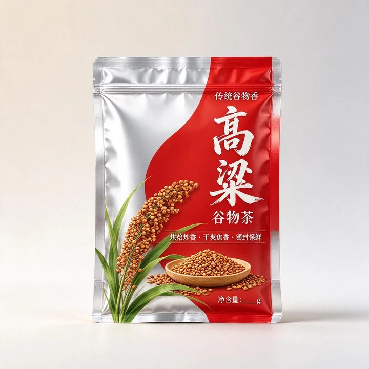 高粱谷物茶包装袋 三边封镀铝复合袋 密