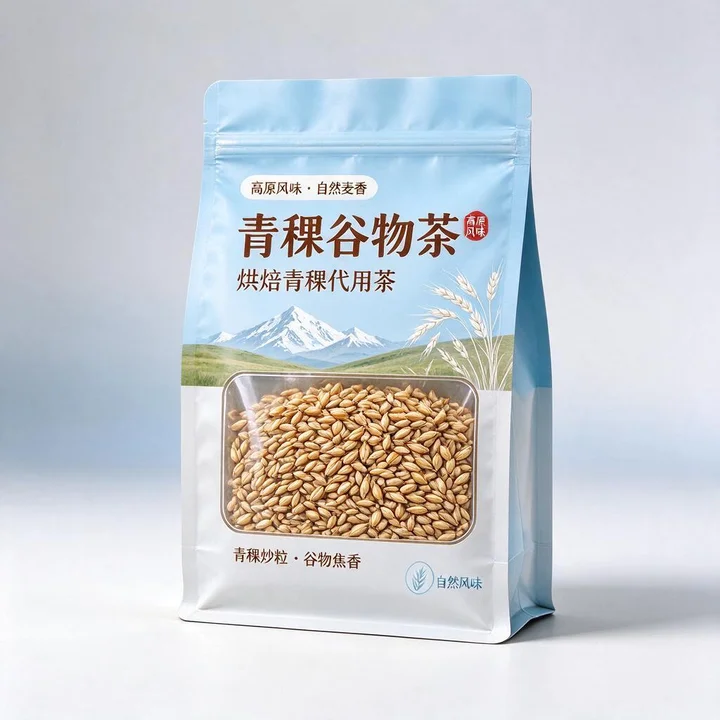 青稞谷物茶包装袋 镀铝自立开窗袋 避光