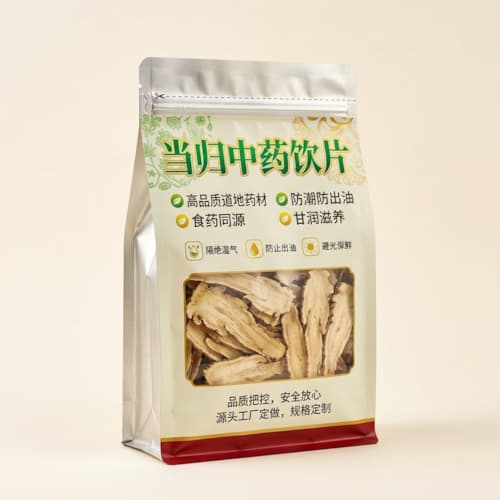 当归中药饮片包装袋 镀铝自立开窗袋 防潮中药材包装袋定做