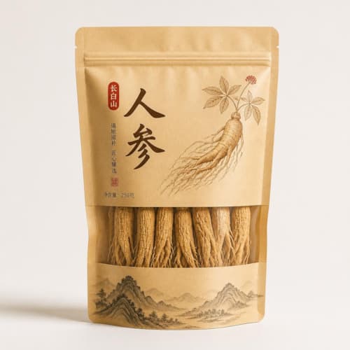 人参养生品包装袋 牛皮纸自封复合袋 避光人参包装袋定做