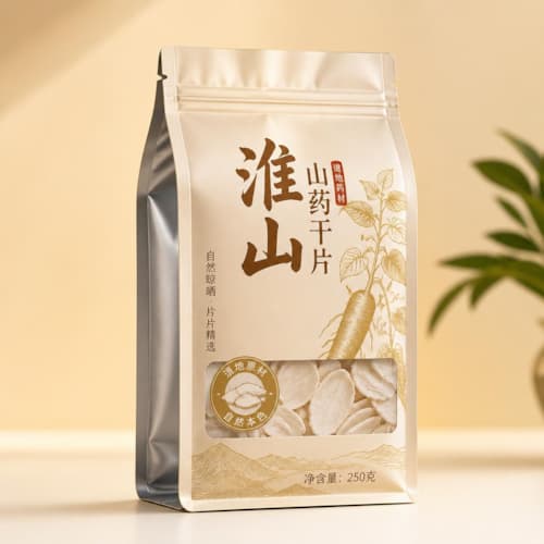 山药干中药材包装袋 铝箔八边封拉链袋 避光淮山包装袋定制
