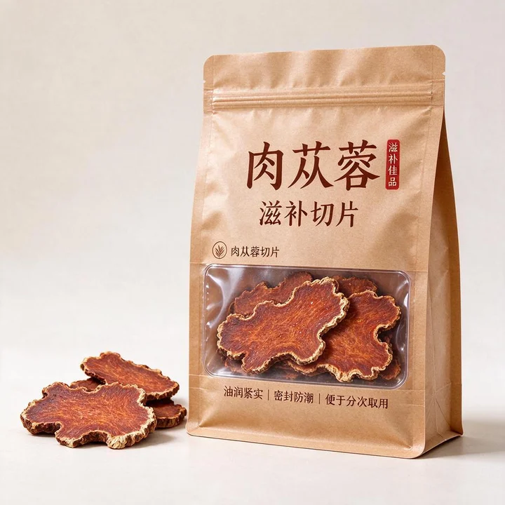 肉苁蓉滋补品包装袋 牛皮纸开窗复合袋 密封草本药材袋彩印定做