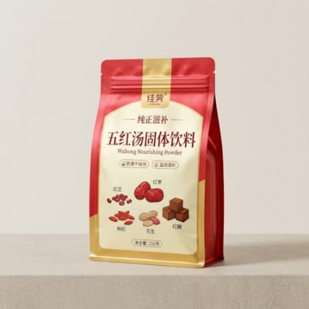 五红汤固体饮料包装袋 铝箔八边封拉链袋 食品粉剂袋定制