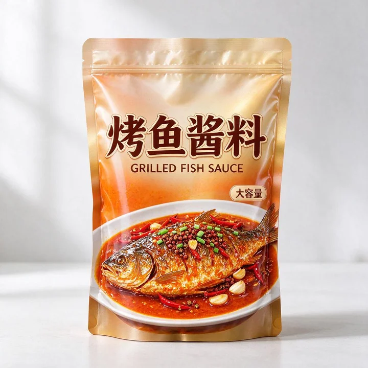 烤鱼酱料包装袋 烤鱼复合酱料大容量耐油蒸煮包装袋