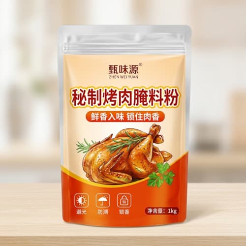 腌料粉包装袋 肉类腌制调味粉锁香避光自立拉链袋