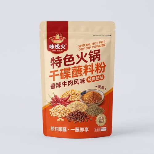 蘸料粉自立拉链袋 火锅蘸料粉末防潮可重