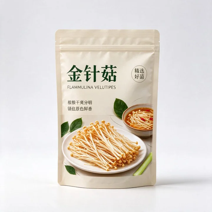 金针菇包装袋 干金针菇隔氧防吸潮自立袋