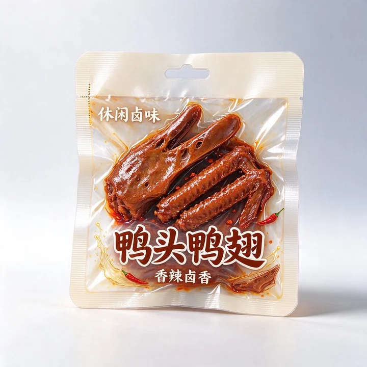 鸭头鸭翅包装袋 卤鸭货熟食易撕独立三边封真空袋