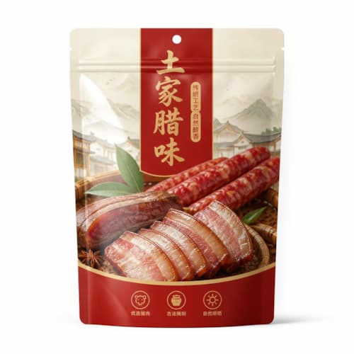 腊味彩印袋 腊肉腊肠品牌定制彩印真空复合包装袋