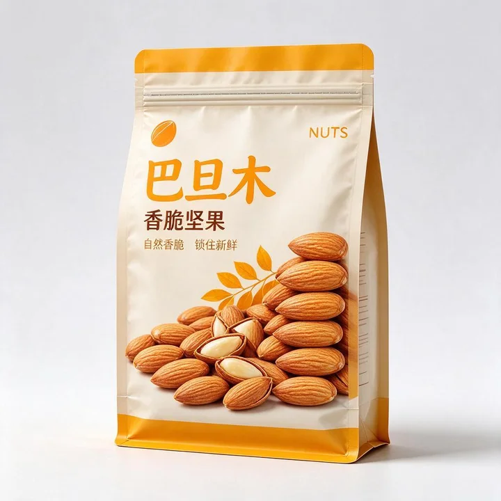 巴旦木包装袋 坚果炒货充氮保鲜八边封自立拉链袋